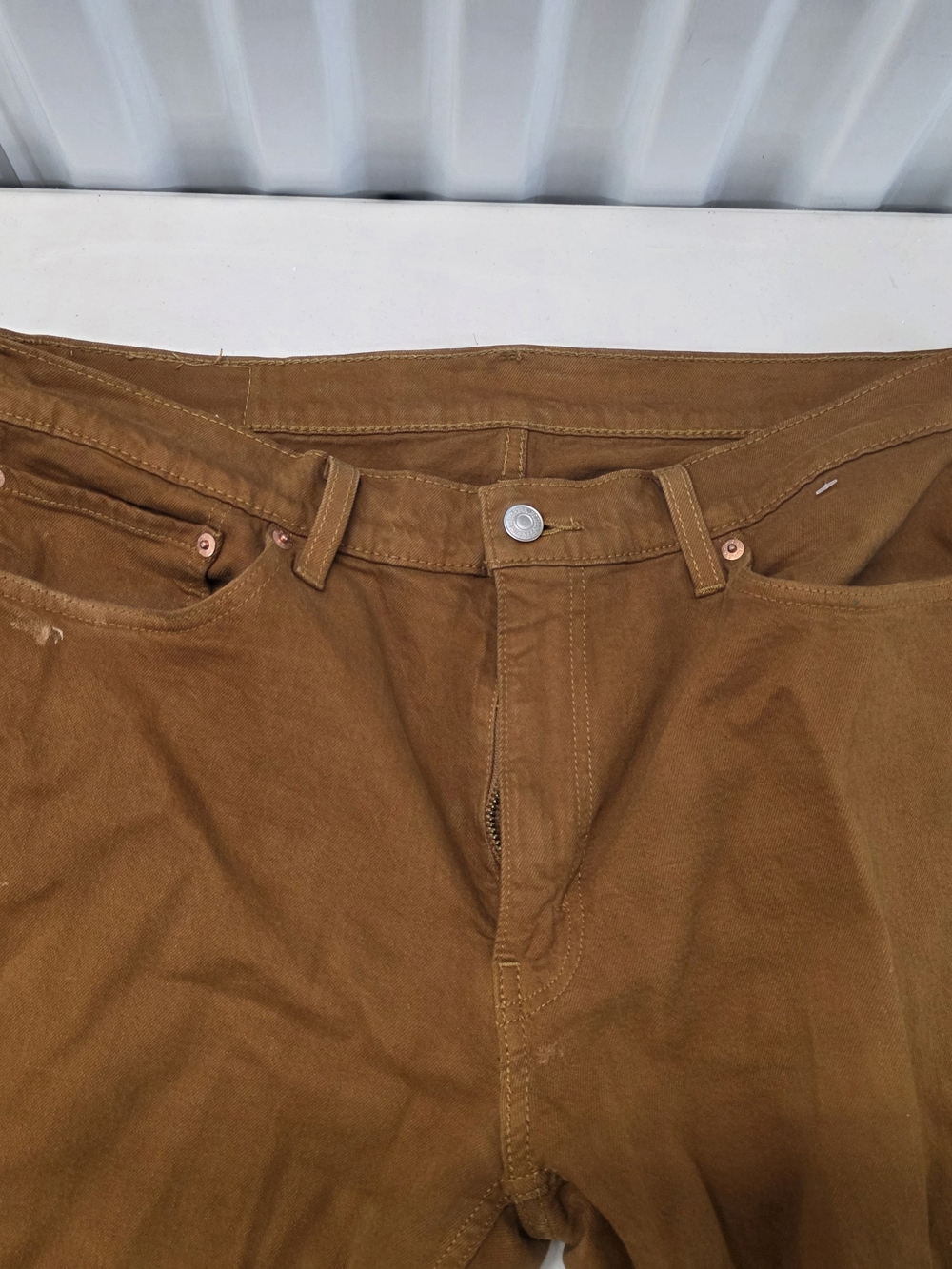 Levi's 514 Brown Denim Jeans Men's Size 36x32 - Picture 2 of 7